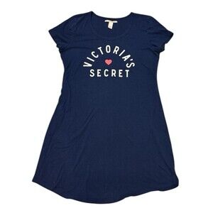 Victoria's Secret Blue Sleep Shirt Navuy Blue Womens Size S